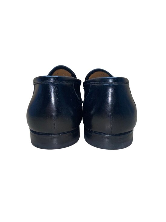 Santoni Men’s Black Leather Tassel Formal Slip-On Dallas Loafers Size 11 EE